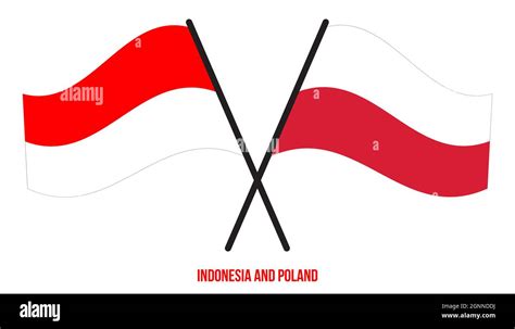 poland flag and indonesian flag